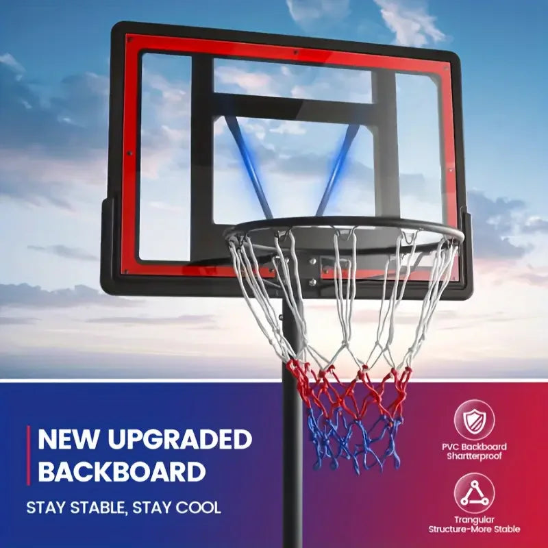 Portable Adjustable Basketball Hoop with 44" Backboard