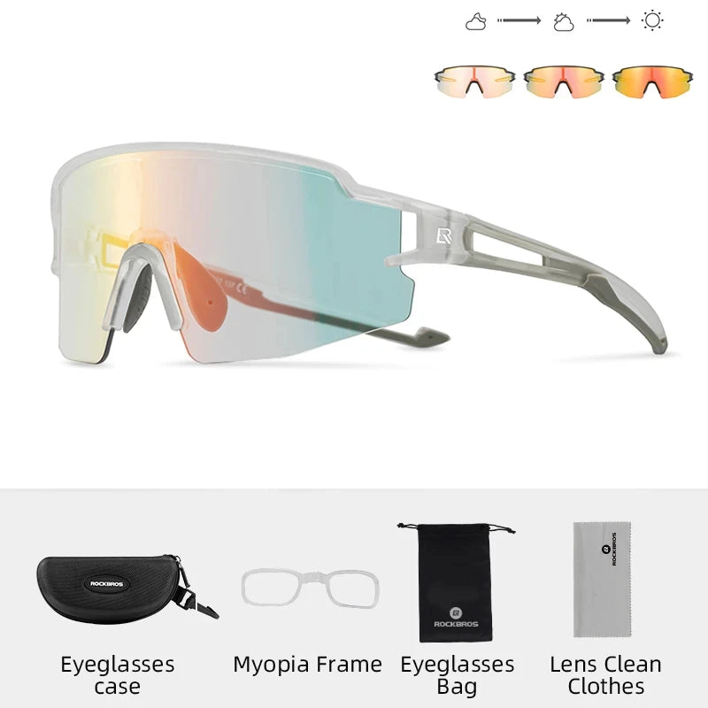 ROCKBROS Cycling Photochromic Polarized Lens Bike Glasses