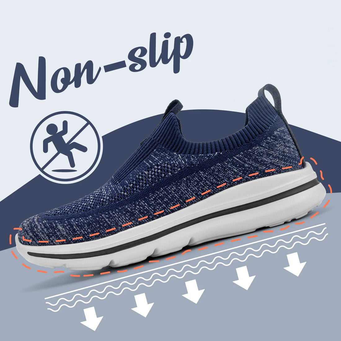 Men’s Slip-On Knit Walking Shoes – 1239