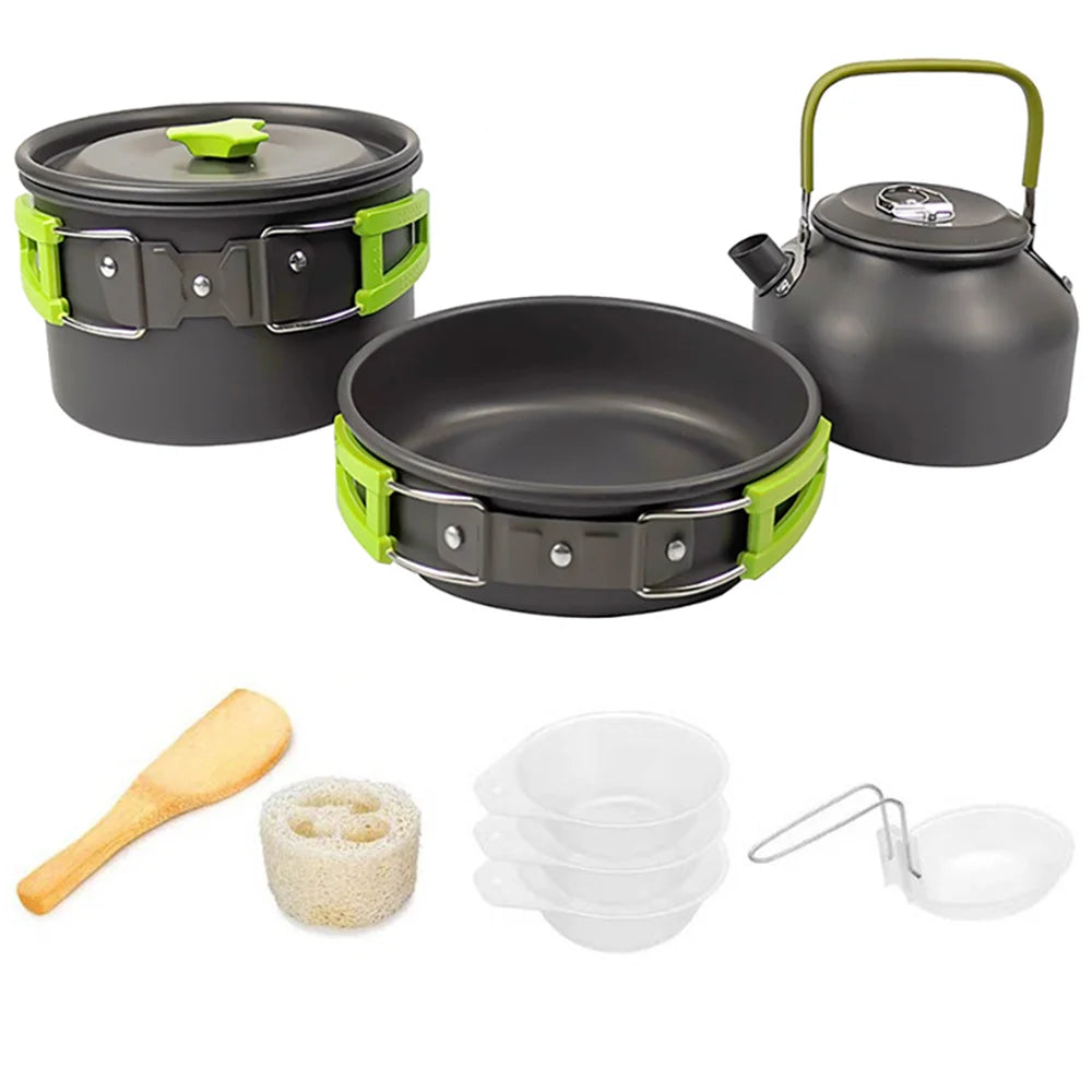 Camping Cookware & Tableware Set for 2–3 People