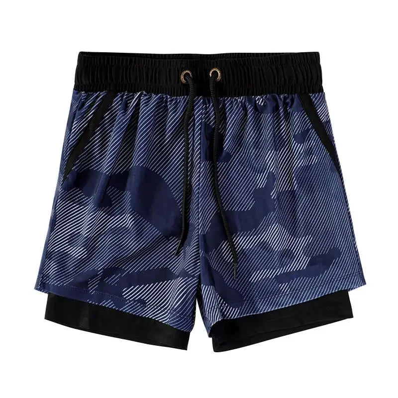 Kids’ Summer Mesh Sports Shorts – 2-in-1 Design