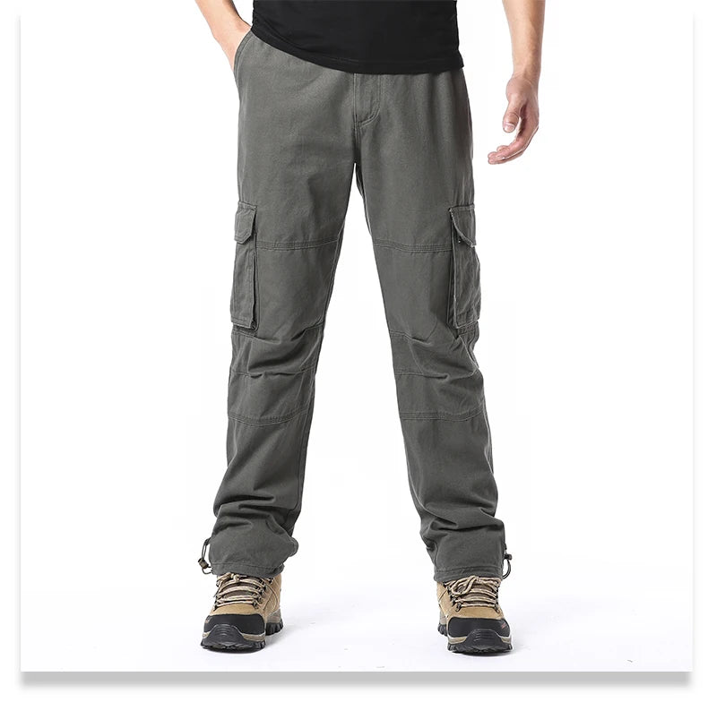 Men's Tactical Cotton Jogger Pants with Large Pockets