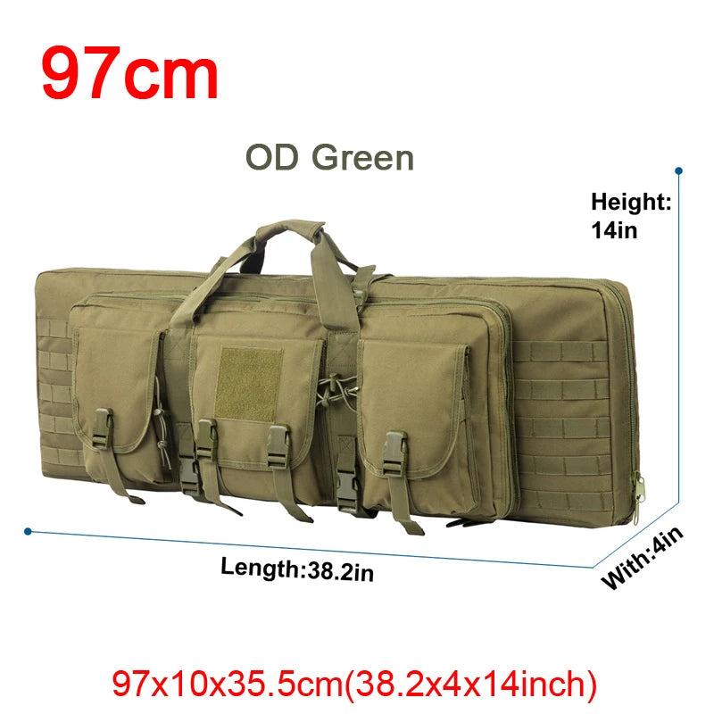 LQARMY Tactical Double Rifle Case with MOLLE & Backpack Straps