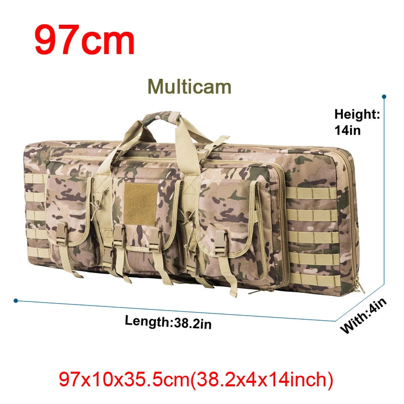 LQARMY Tactical Double Rifle Case with MOLLE & Backpack Straps
