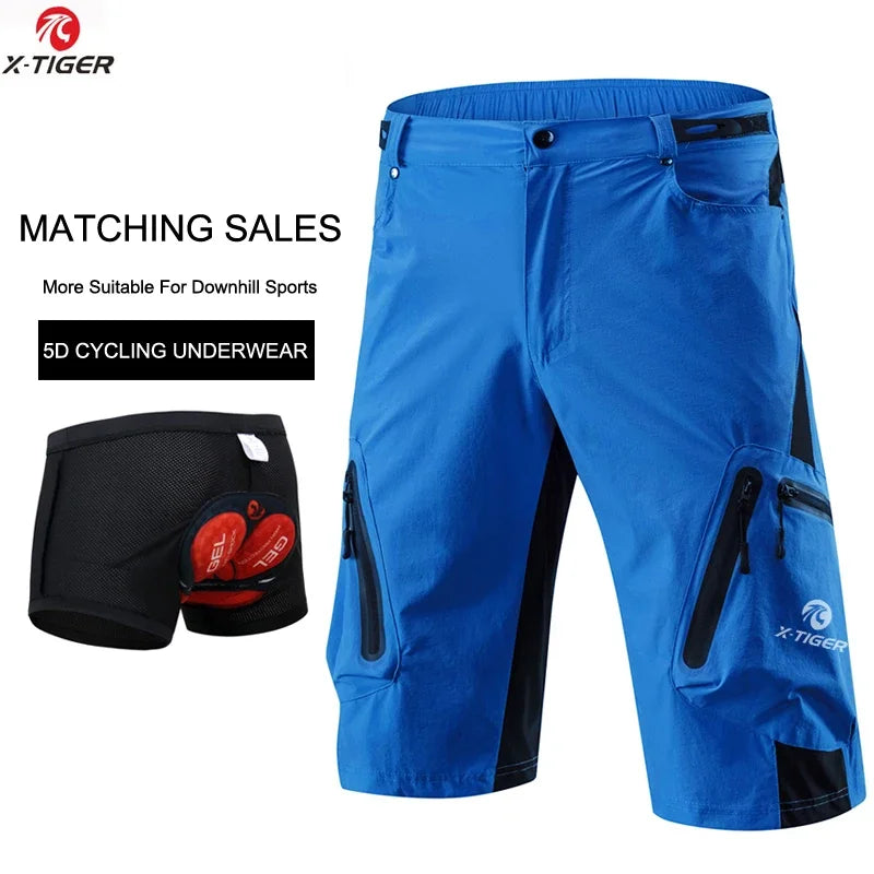 X-Tiger Men’s MTB Cycling Shorts with 5D Gel Pad