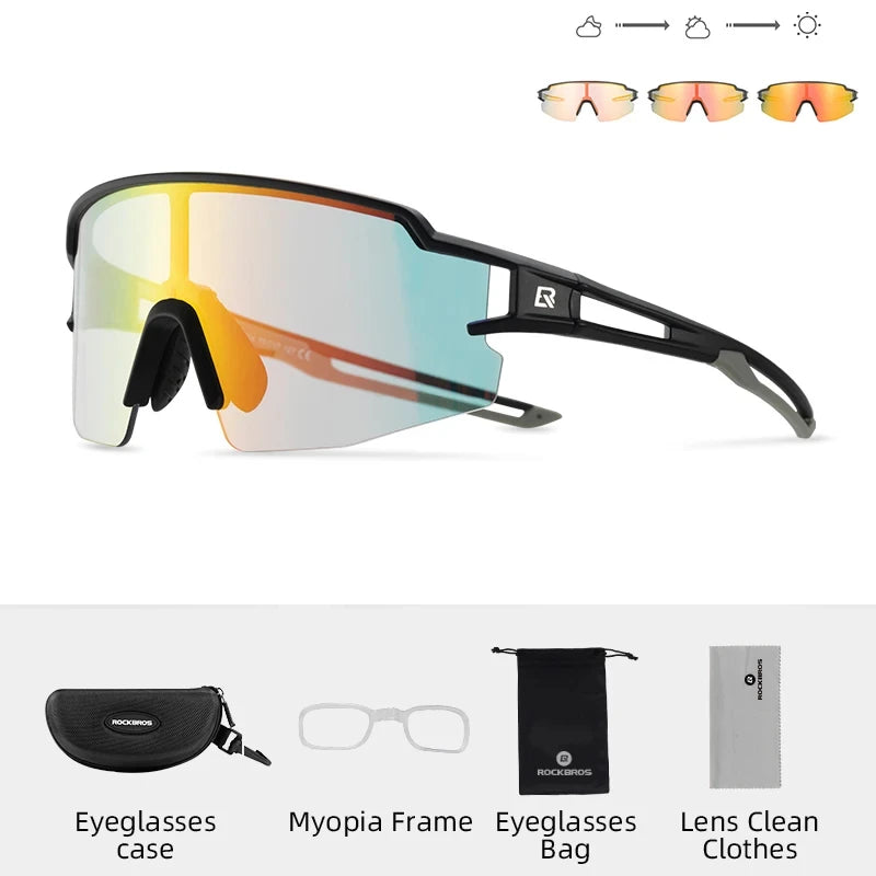 ROCKBROS Cycling Photochromic Polarized Lens Bike Glasses
