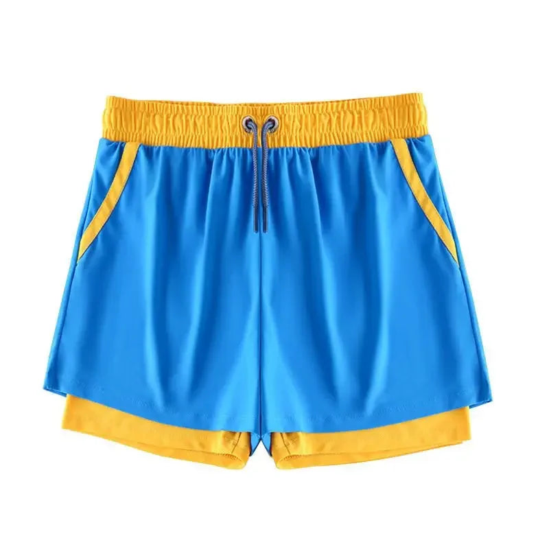 Kids’ Summer Mesh Sports Shorts – 2-in-1 Design
