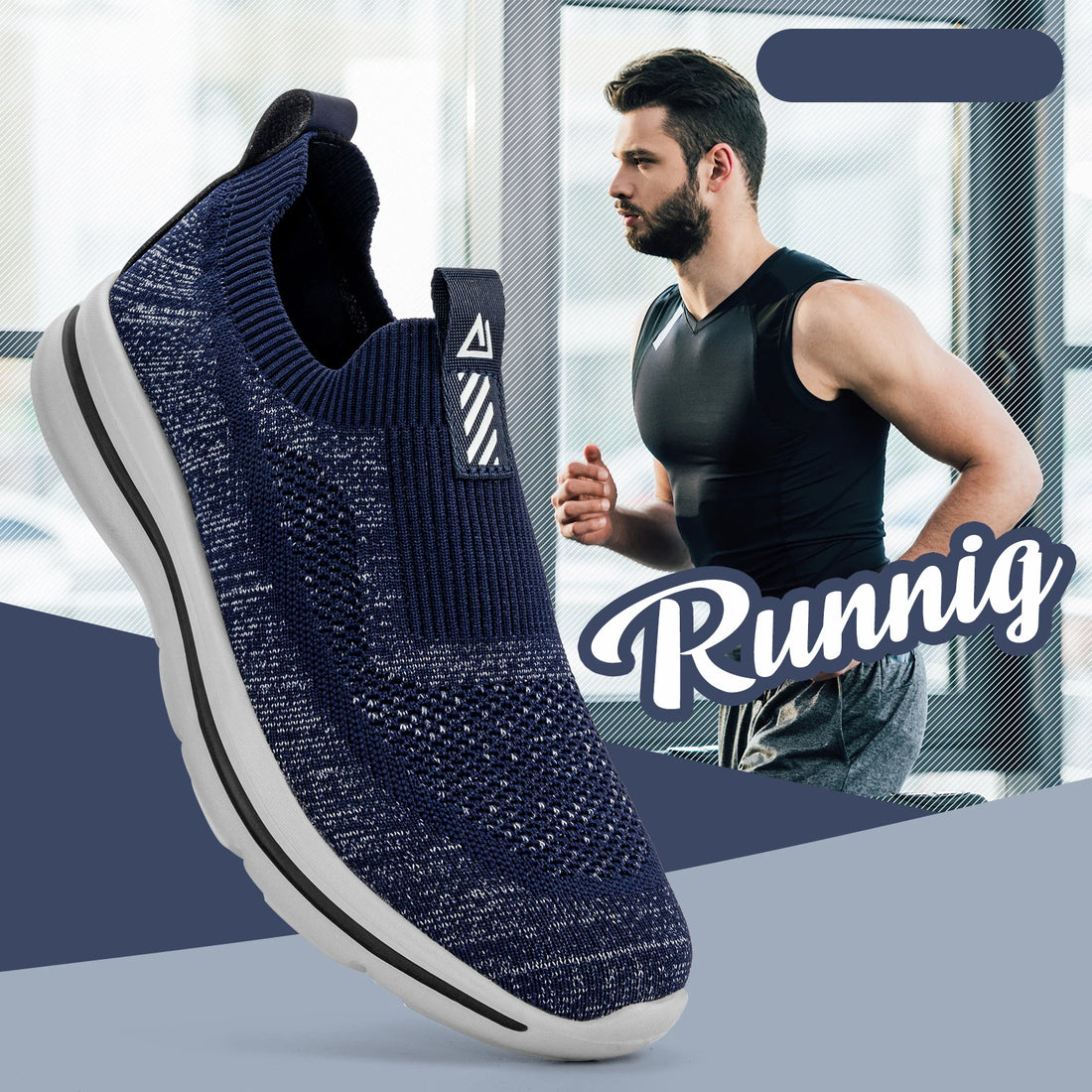 Men’s Slip-On Knit Walking Shoes – 1239