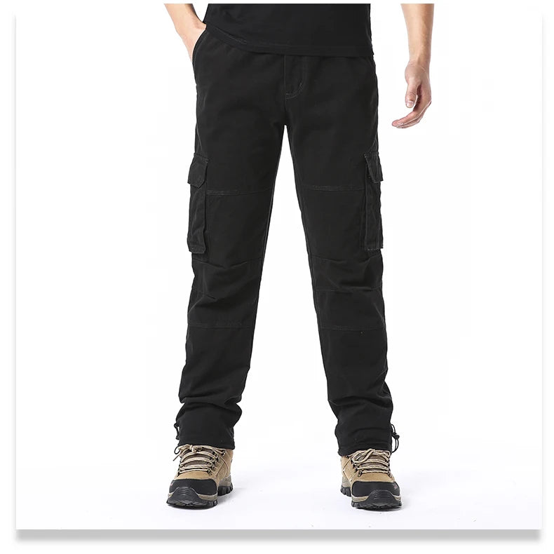 Men's Tactical Cotton Jogger Pants with Large Pockets