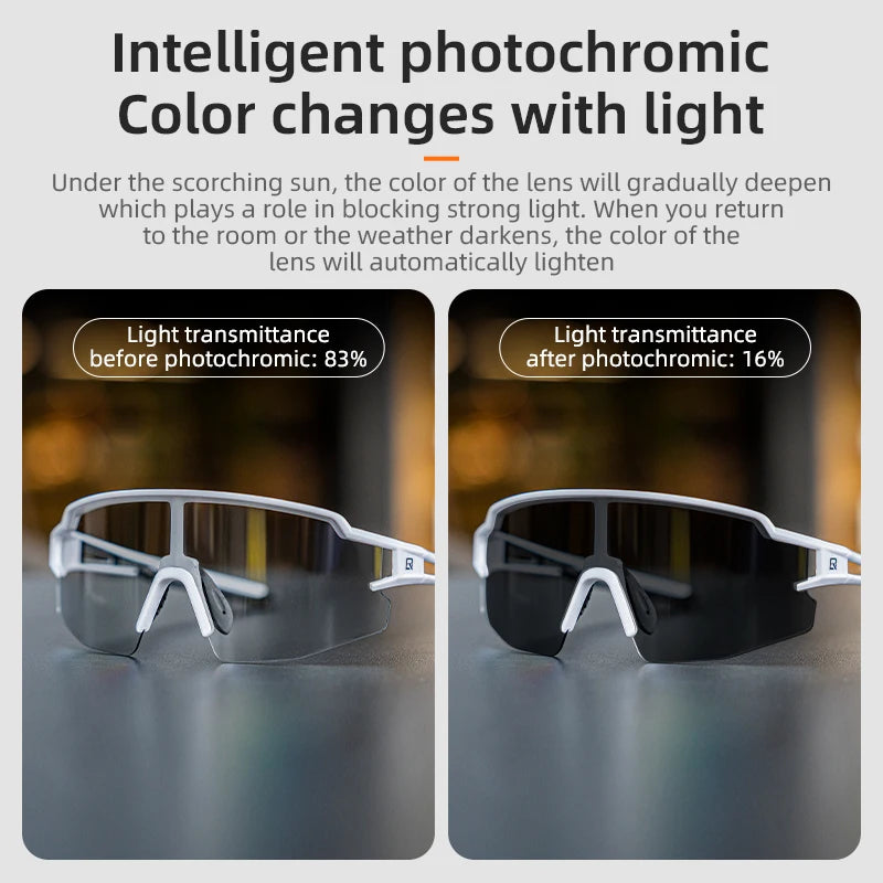 ROCKBROS Cycling Photochromic Polarized Lens Bike Glasses