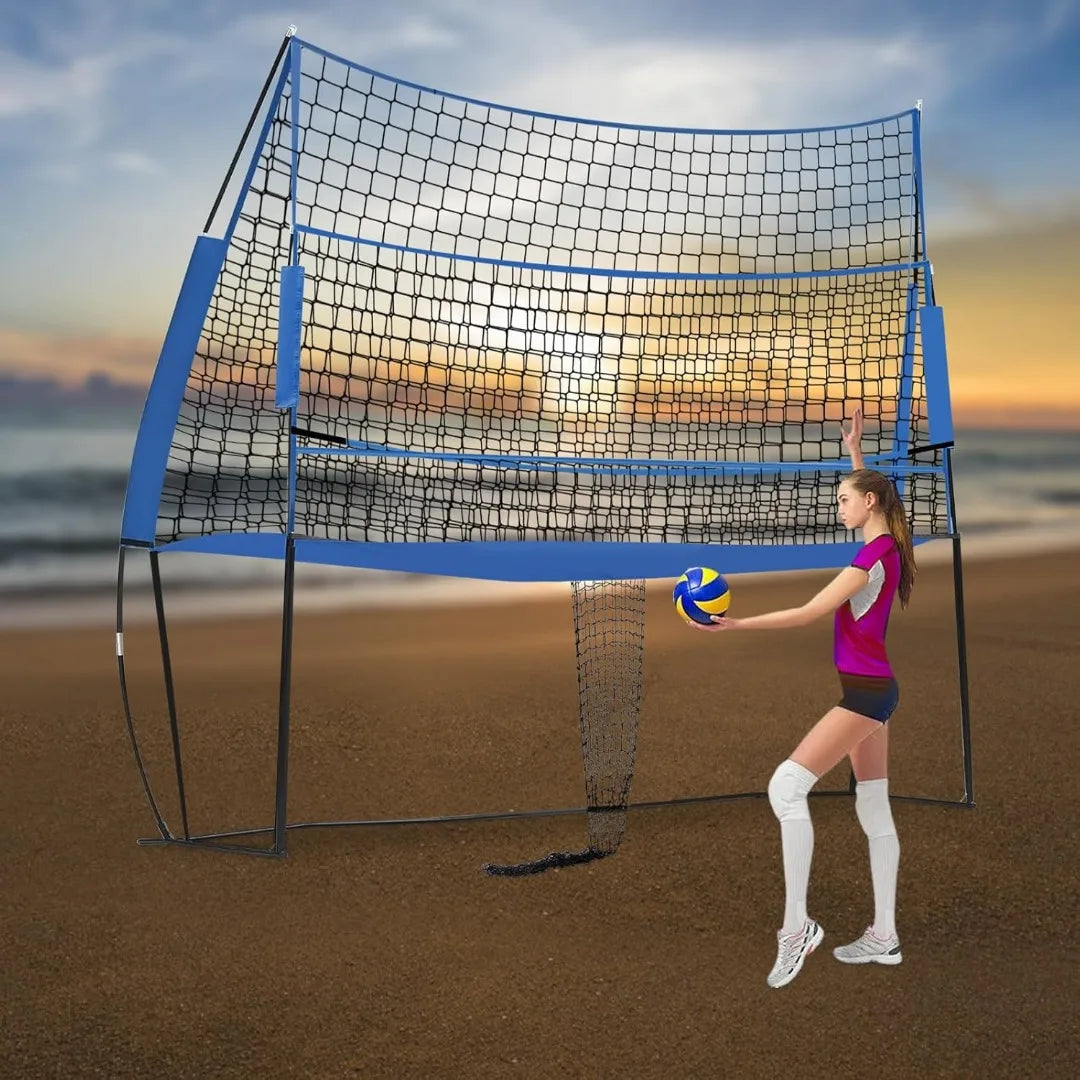 3-in-1 Volleyball Training Net with Rebounder & Bag