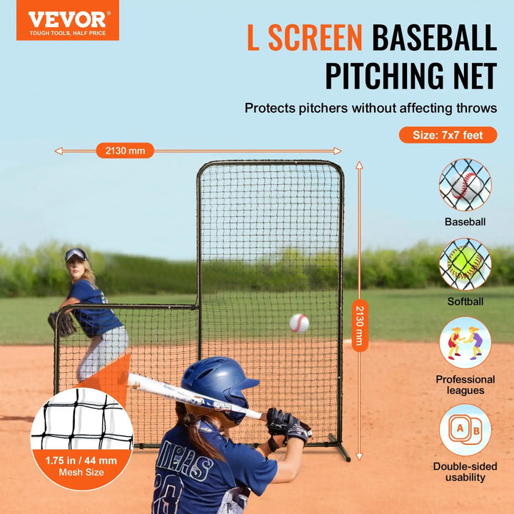 7x7 ft Baseball/Softball L Screen with Carry Bag