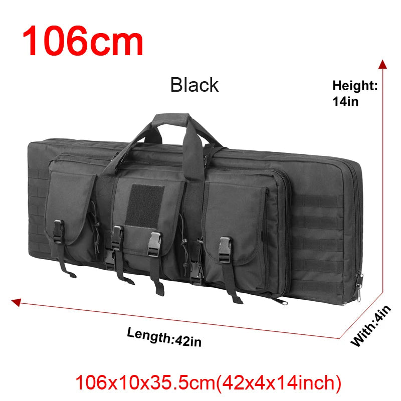 LQARMY Tactical Double Rifle Case with MOLLE & Backpack Straps