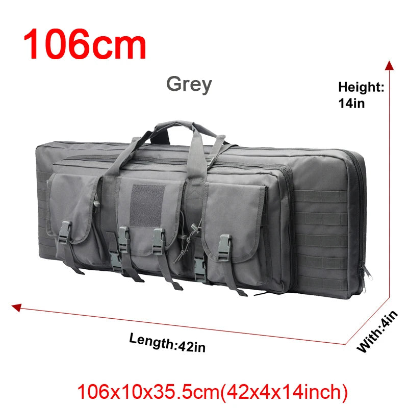 LQARMY Tactical Double Rifle Case with MOLLE & Backpack Straps