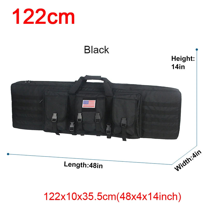 LQARMY Tactical Double Rifle Case with MOLLE & Backpack Straps