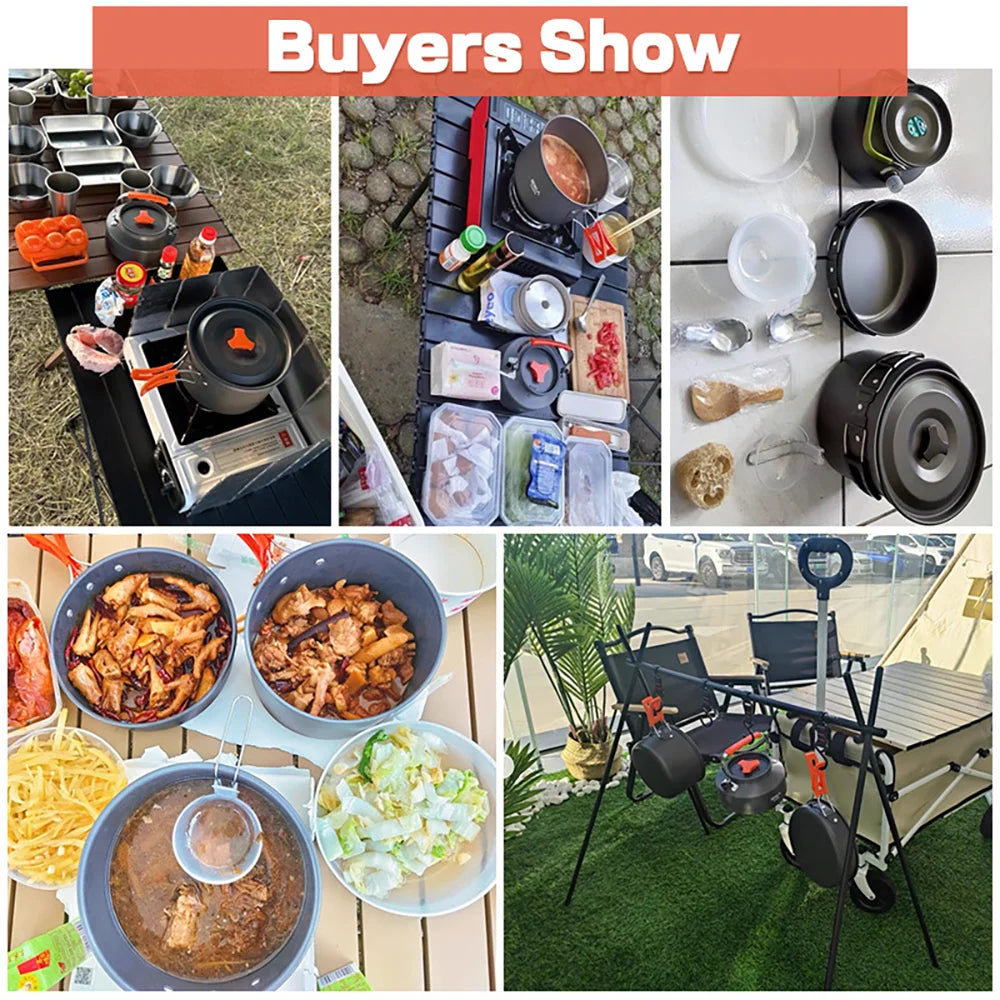 Camping Cookware & Tableware Set for 2–3 People