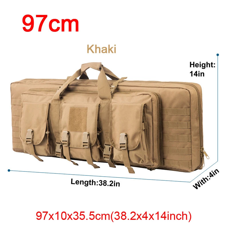 LQARMY Tactical Double Rifle Case with MOLLE & Backpack Straps