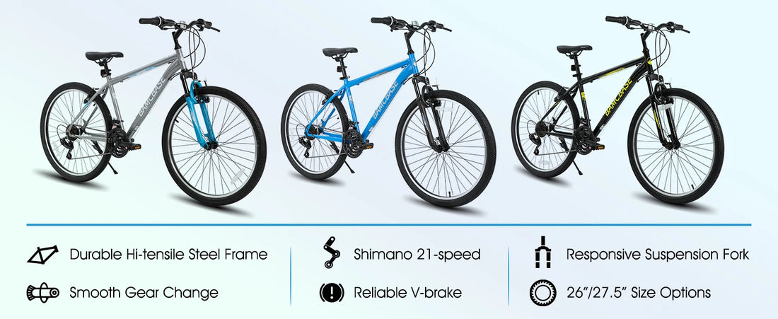 Hiland 26/27.5" Mountain Bike with 21 Speeds & Steel Frame