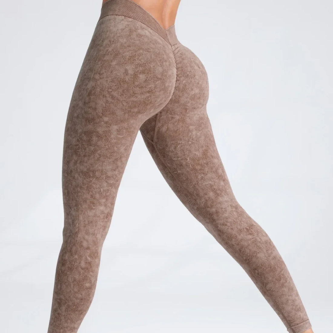 V-Back Scrunch Seamless Workout Leggings – US Stock