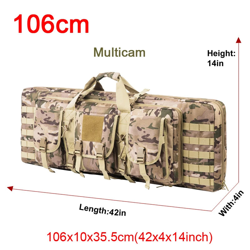 LQARMY Tactical Double Rifle Case with MOLLE & Backpack Straps