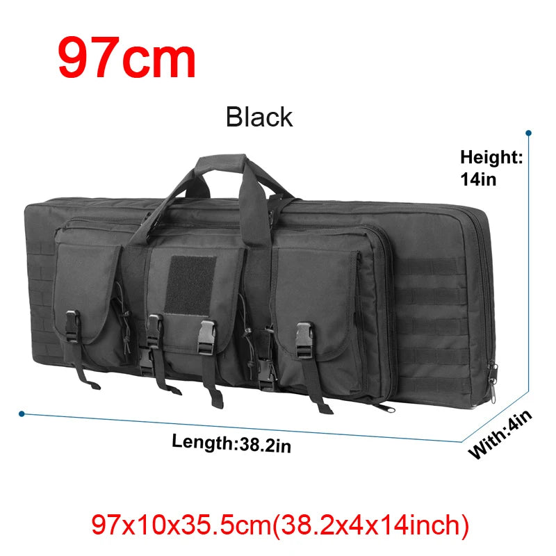 LQARMY Tactical Double Rifle Case with MOLLE & Backpack Straps