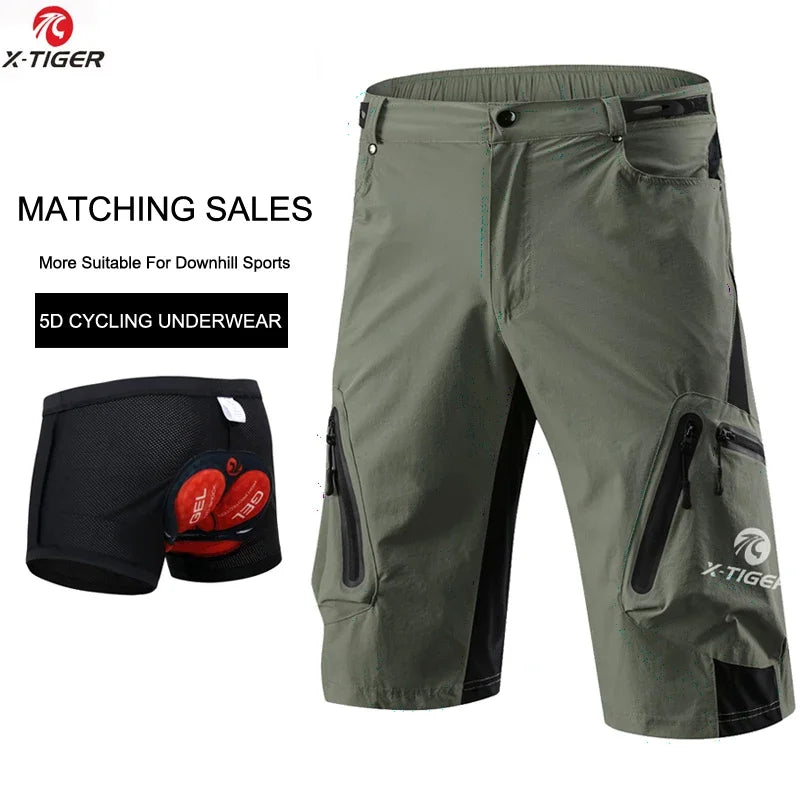 X-Tiger Men’s MTB Cycling Shorts with 5D Gel Pad