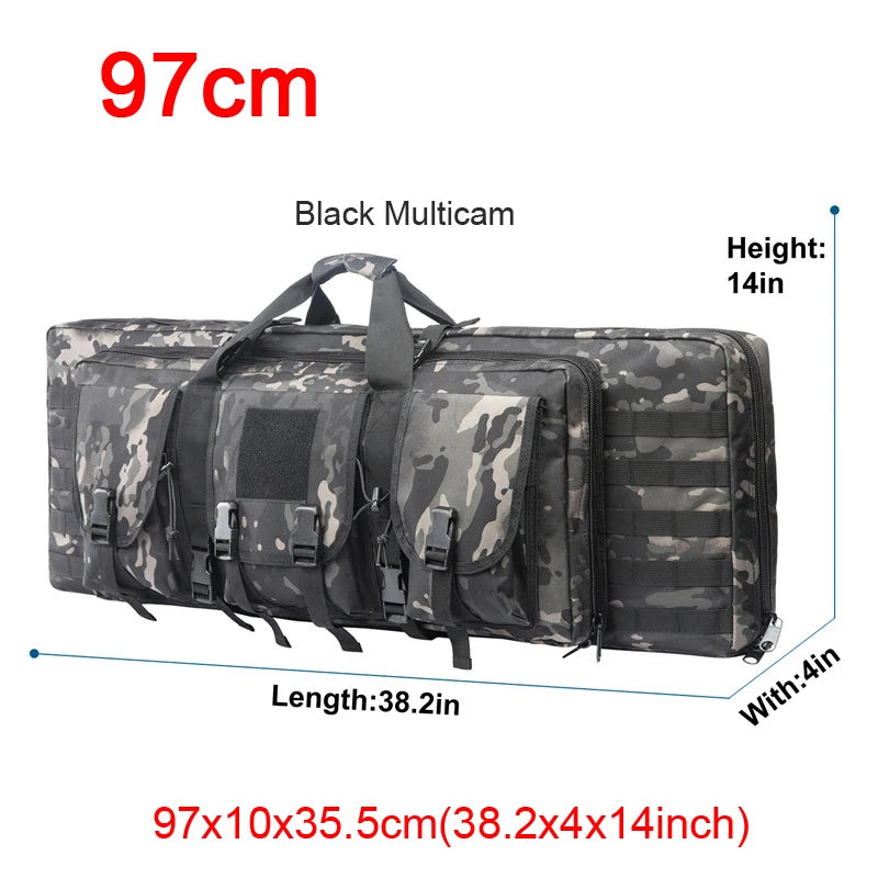 LQARMY Tactical Double Rifle Case with MOLLE & Backpack Straps