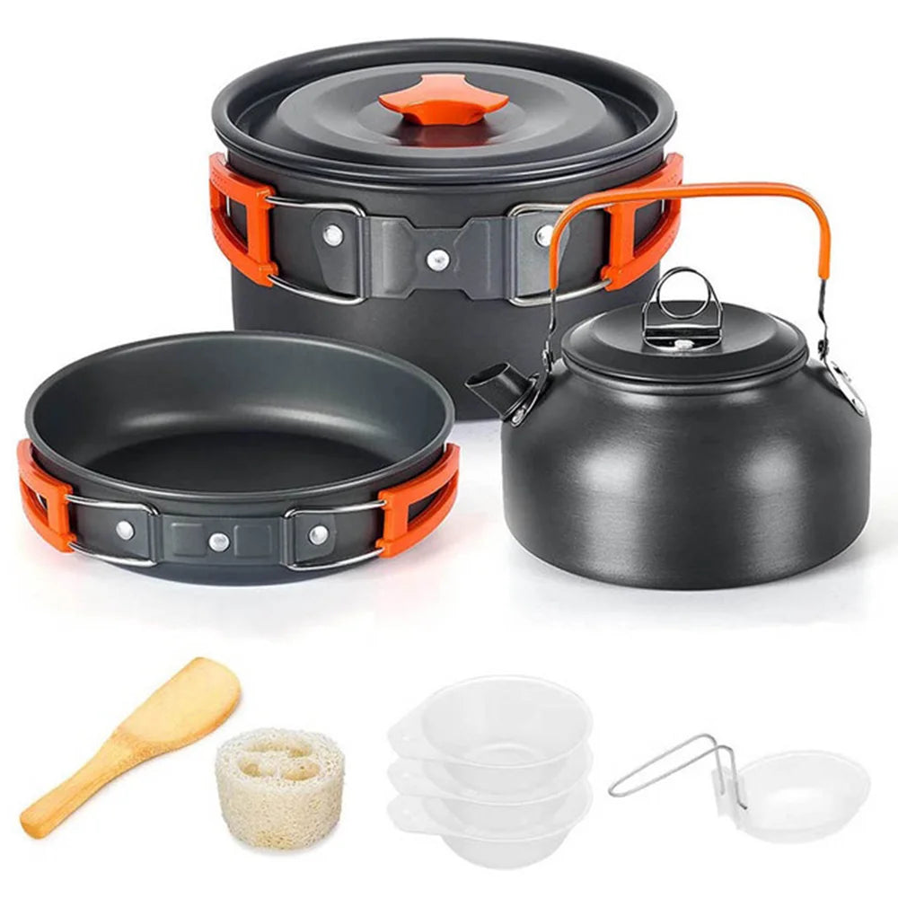 Camping Cookware & Tableware Set for 2–3 People
