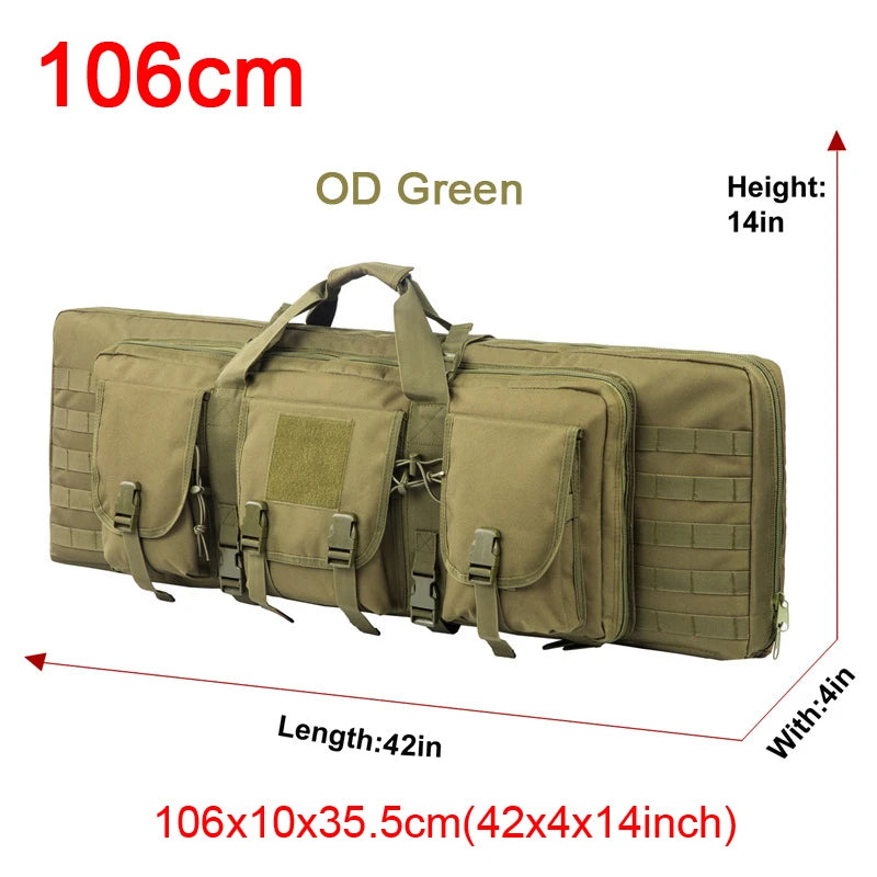 LQARMY Tactical Double Rifle Case with MOLLE & Backpack Straps