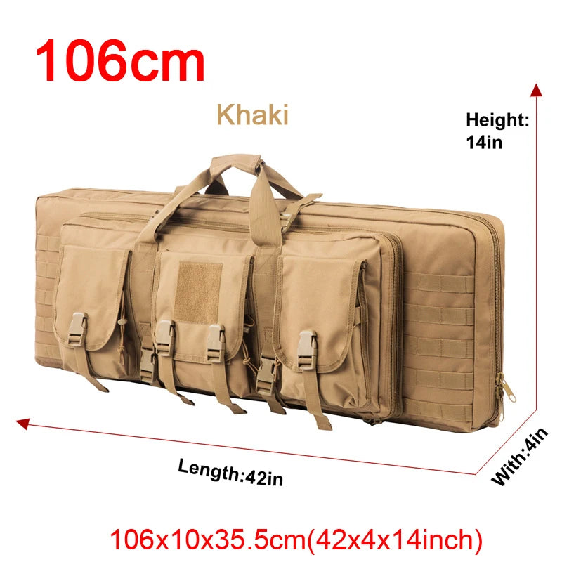 LQARMY Tactical Double Rifle Case with MOLLE & Backpack Straps