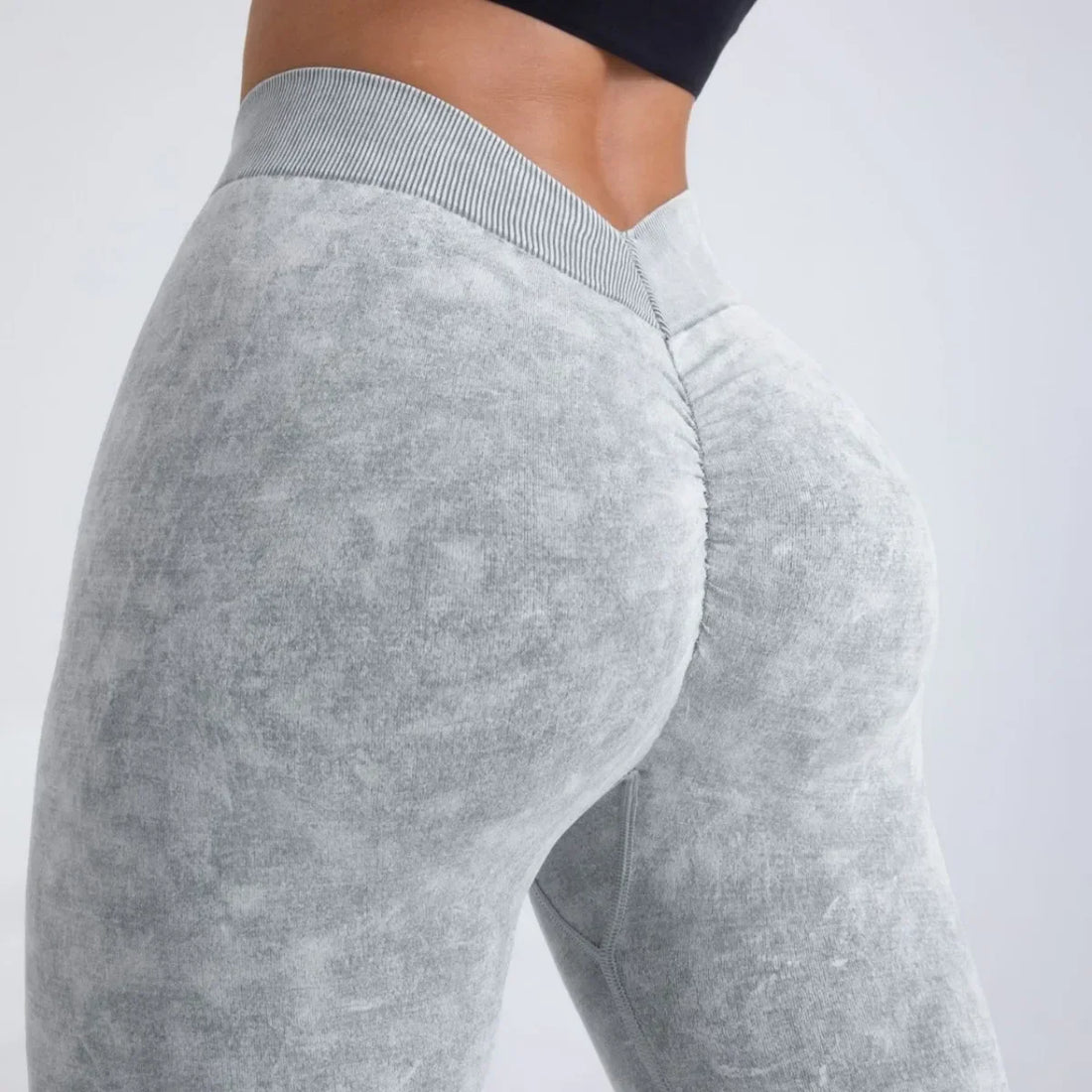 V-Back Scrunch Seamless Workout Leggings – US Stock