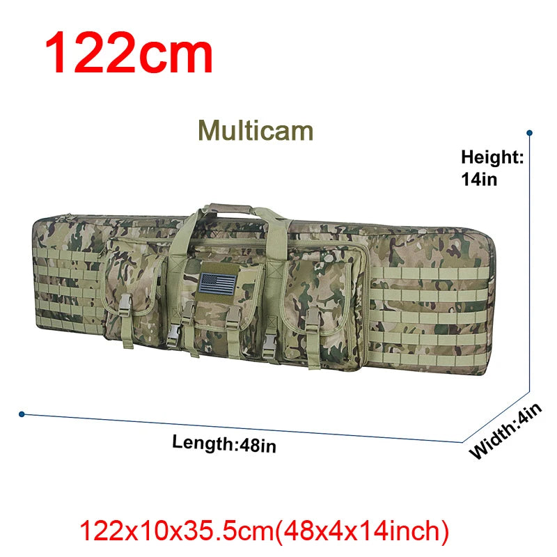 LQARMY Tactical Double Rifle Case with MOLLE & Backpack Straps