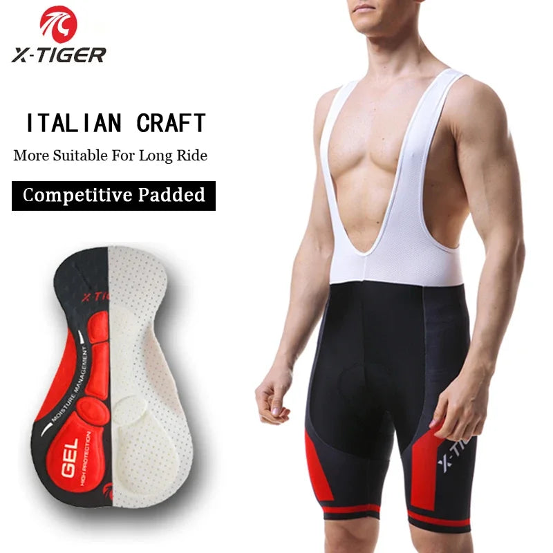 X-TIGER Pro Cycling Bib Shorts with 5D Gel Pad