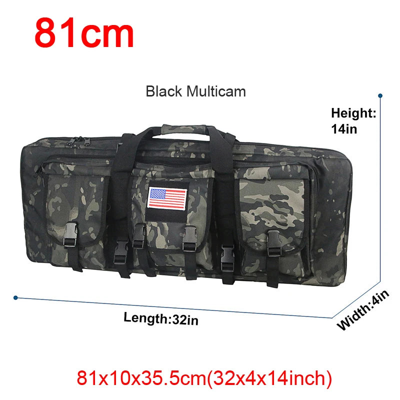 LQARMY Tactical Double Rifle Case with MOLLE & Backpack Straps