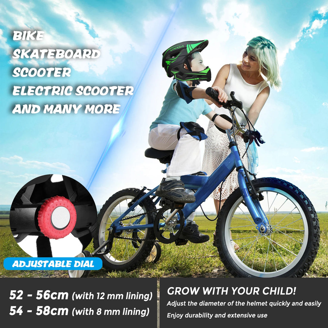 Kids Full Face Bicycle & Sports Helmet
