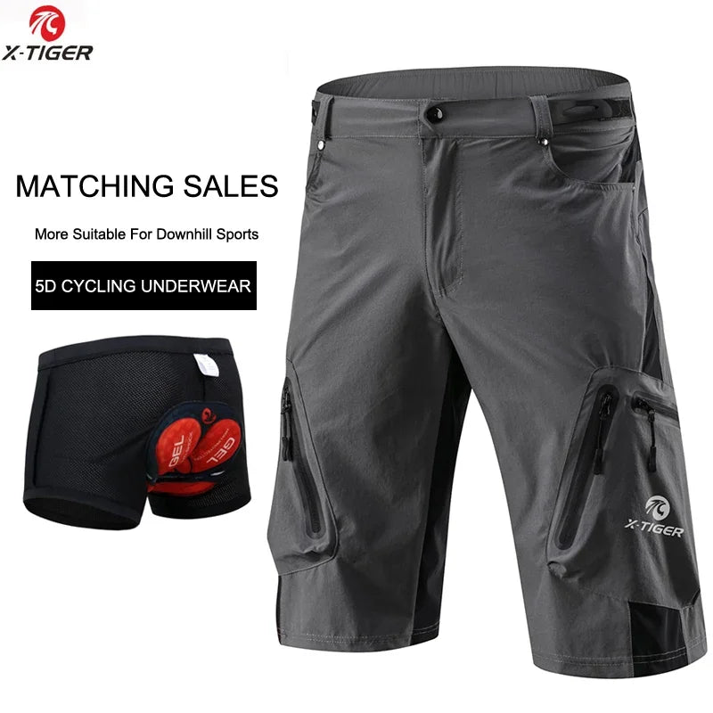 X-Tiger Men’s MTB Cycling Shorts with 5D Gel Pad