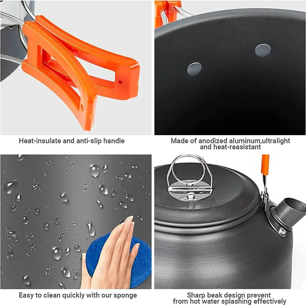 Camping Cookware & Tableware Set for 2–3 People