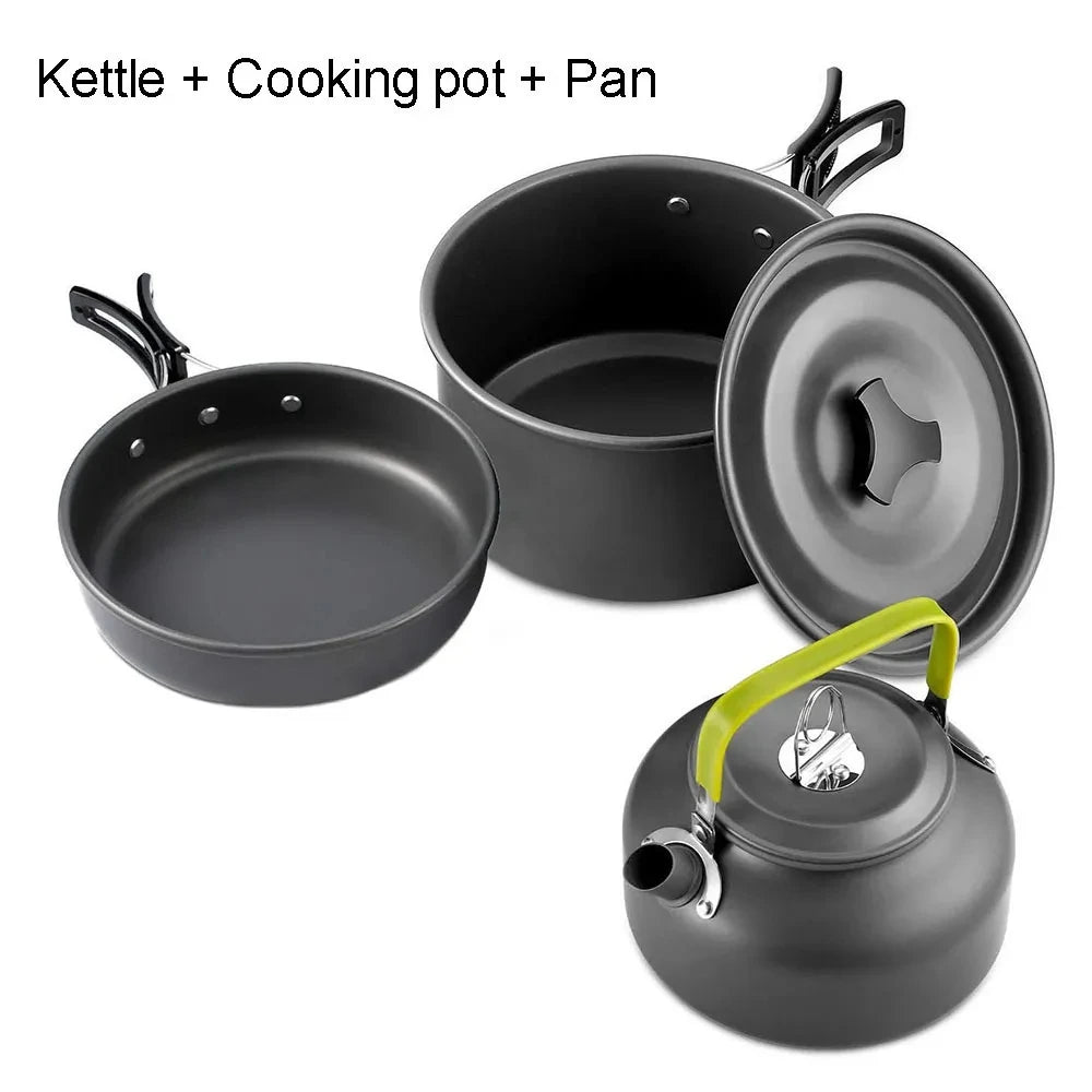 Camping Cookware & Tableware Set for 2–3 People