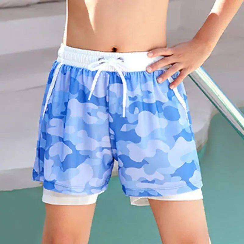 Kids’ Summer Mesh Sports Shorts – 2-in-1 Design