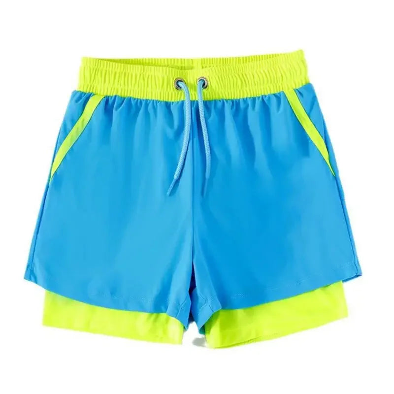 Kids’ Summer Mesh Sports Shorts – 2-in-1 Design