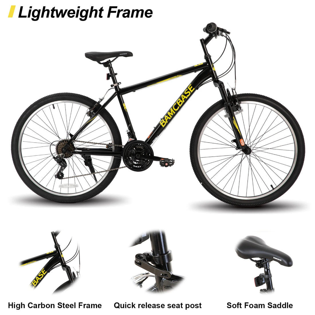 Hiland 26/27.5" Mountain Bike with 21 Speeds & Steel Frame
