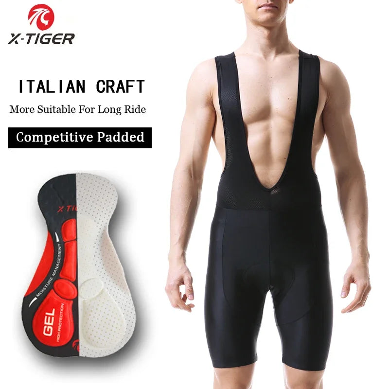 X-TIGER Pro Cycling Bib Shorts with 5D Gel Pad