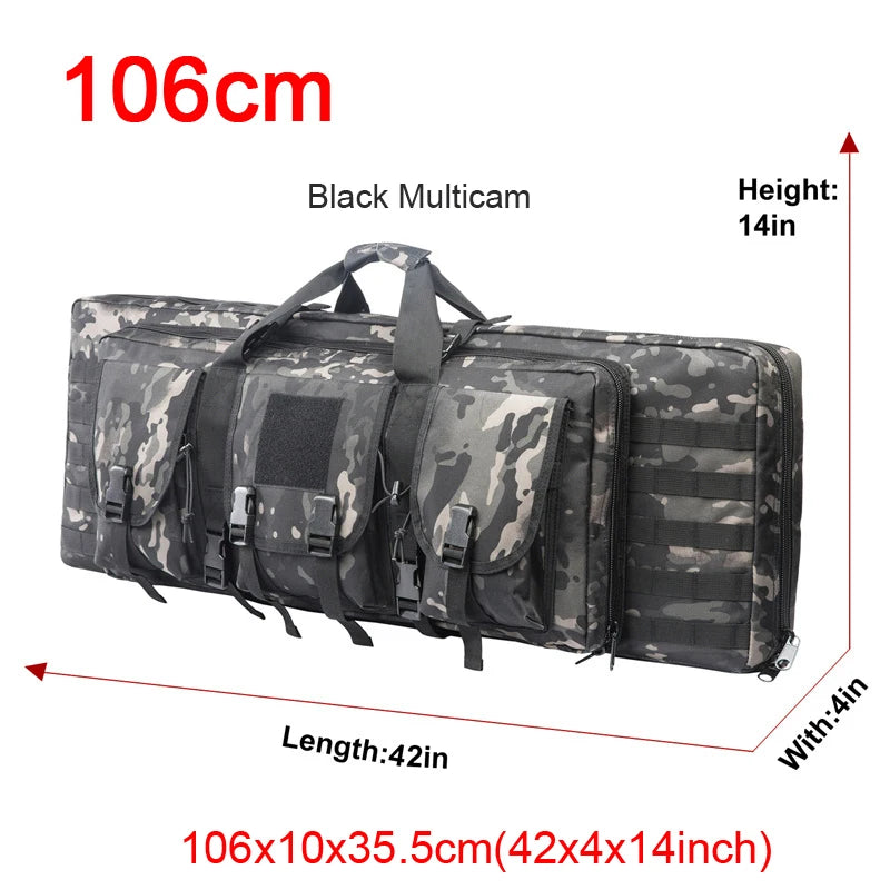 LQARMY Tactical Double Rifle Case with MOLLE & Backpack Straps