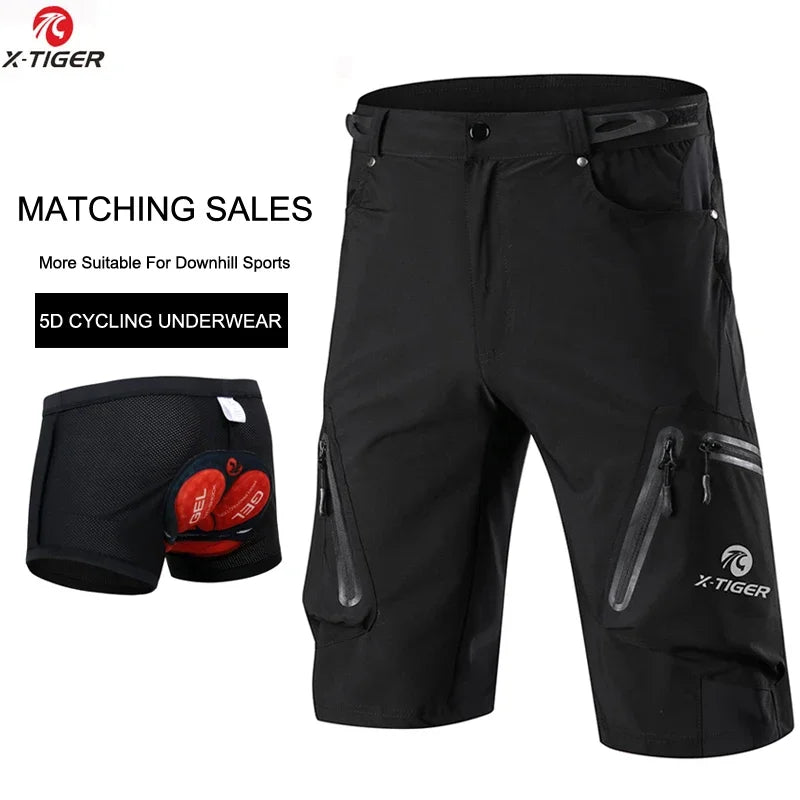 X-Tiger Men’s MTB Cycling Shorts with 5D Gel Pad