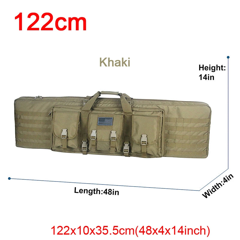LQARMY Tactical Double Rifle Case with MOLLE & Backpack Straps