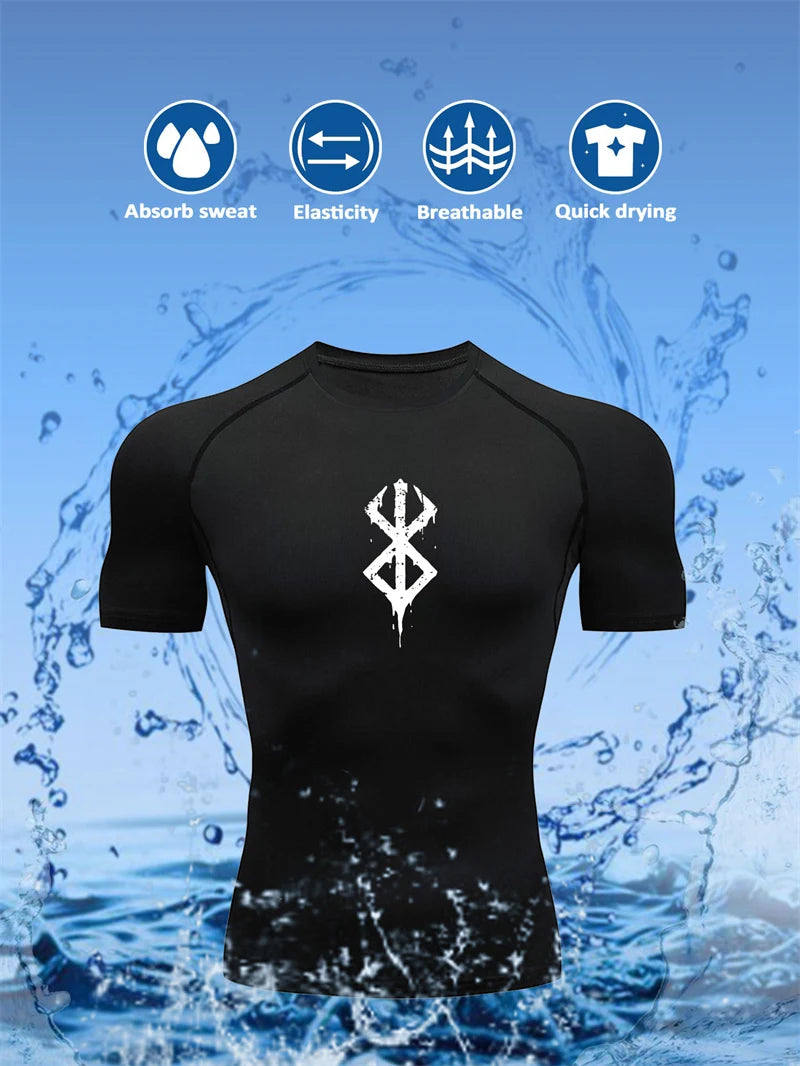 Men’s Compression Workout T-Shirt Quick-Dry Baselayer