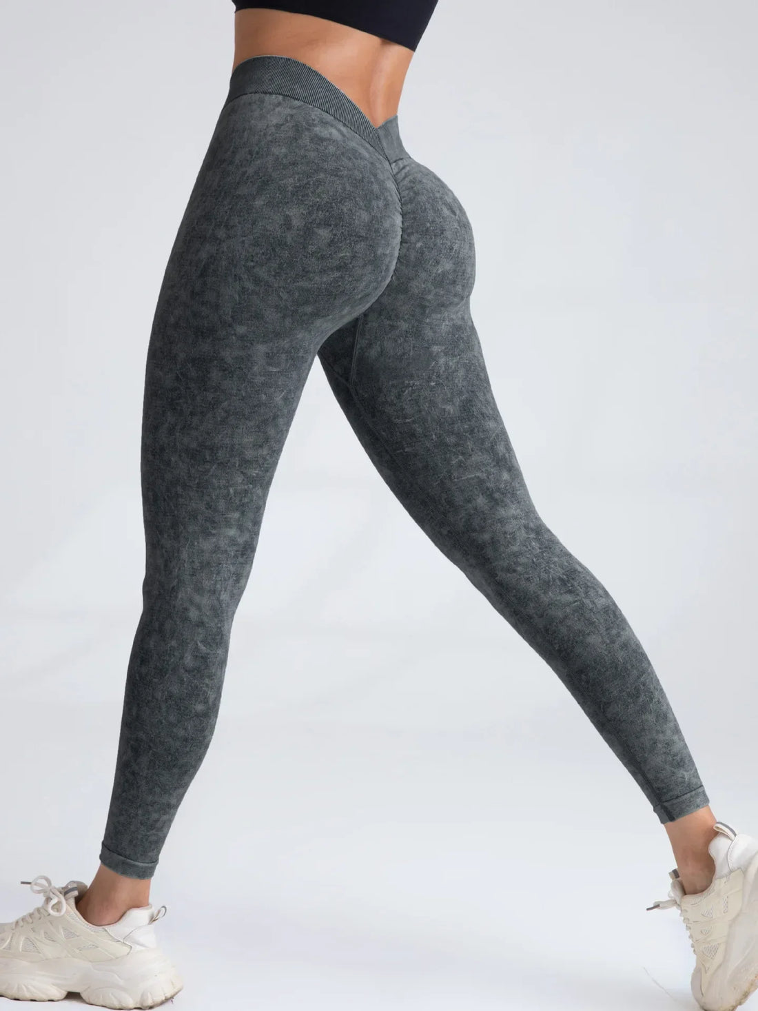 V-Back Scrunch Seamless Workout Leggings – US Stock