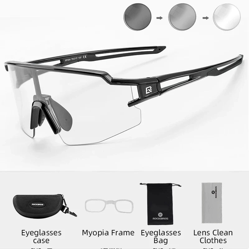 ROCKBROS Cycling Photochromic Polarized Lens Bike Glasses