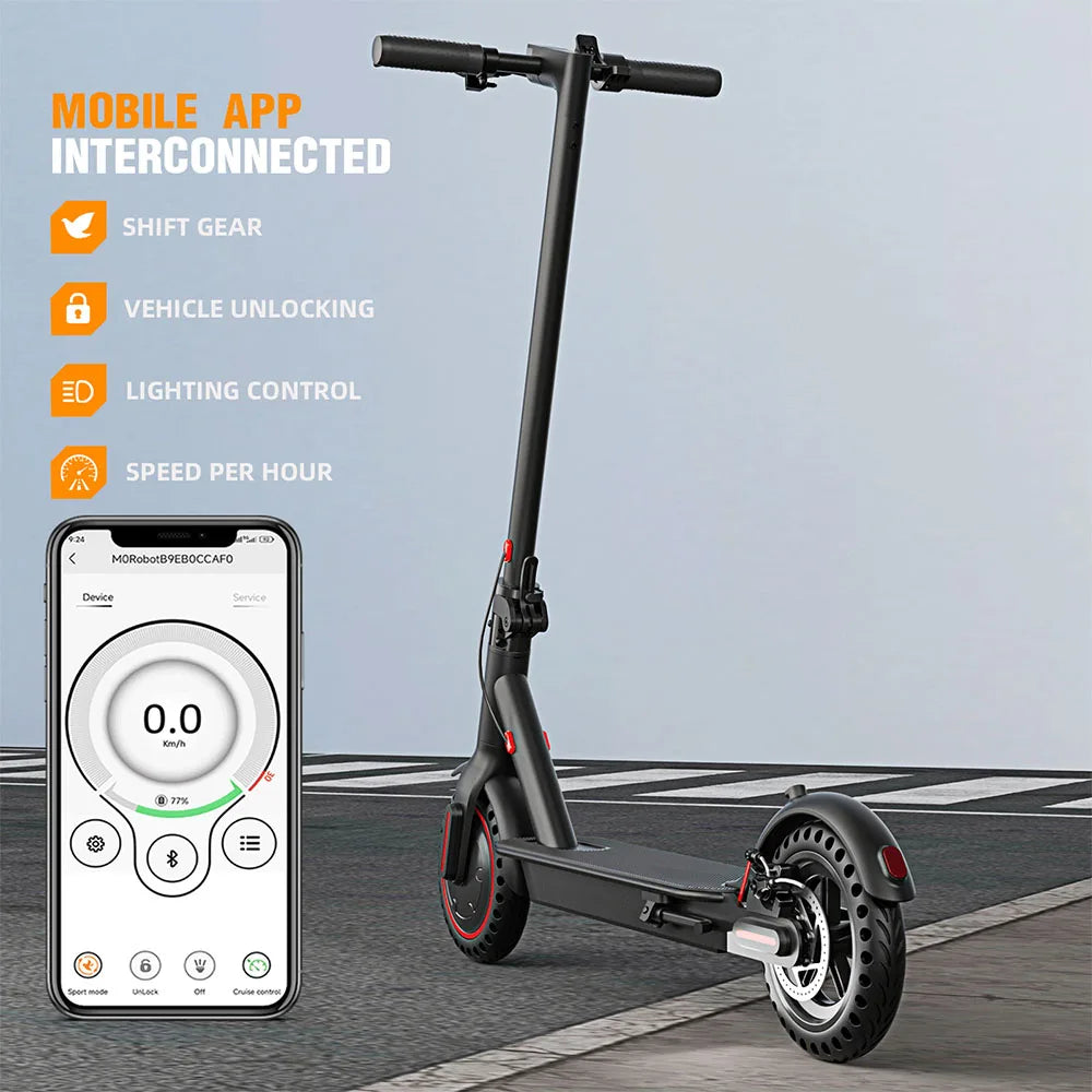 350W Foldable Electric Scooter with APP & Dual Brakes