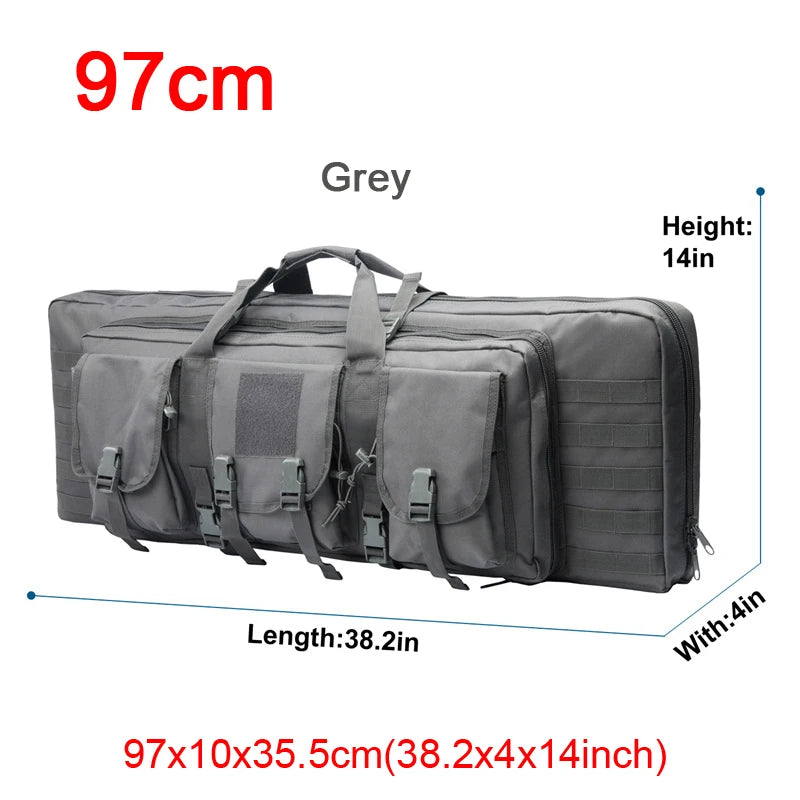 LQARMY Tactical Double Rifle Case with MOLLE & Backpack Straps